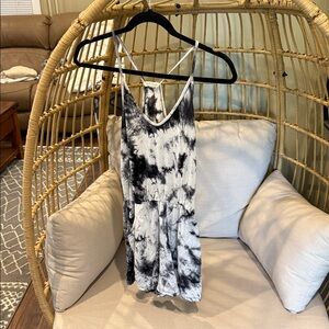 Black and White Tie-Dye Dress